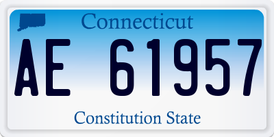 CT license plate AE61957