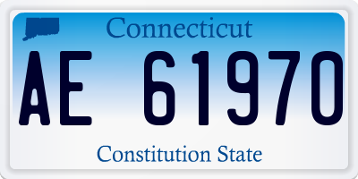CT license plate AE61970