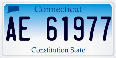 CT license plate AE61977