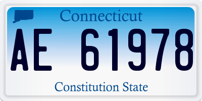 CT license plate AE61978