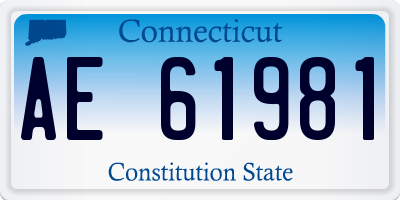 CT license plate AE61981