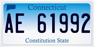 CT license plate AE61992