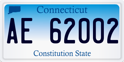 CT license plate AE62002