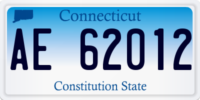 CT license plate AE62012