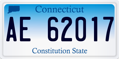 CT license plate AE62017