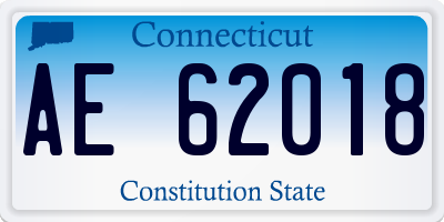 CT license plate AE62018
