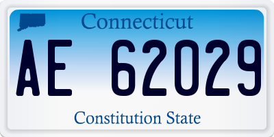 CT license plate AE62029