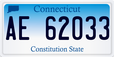CT license plate AE62033