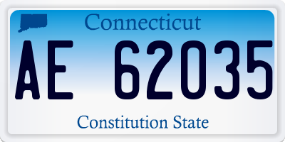 CT license plate AE62035