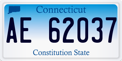 CT license plate AE62037