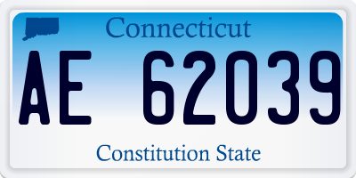 CT license plate AE62039