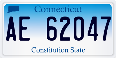 CT license plate AE62047