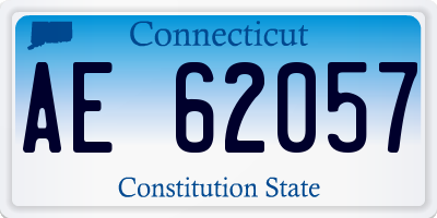 CT license plate AE62057