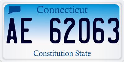 CT license plate AE62063