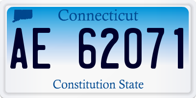 CT license plate AE62071