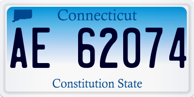 CT license plate AE62074