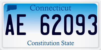 CT license plate AE62093