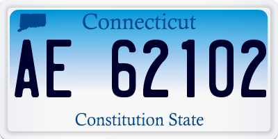 CT license plate AE62102