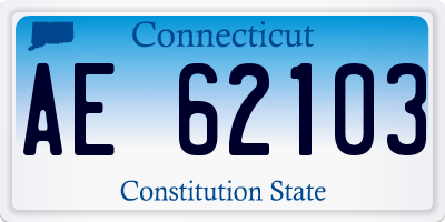 CT license plate AE62103
