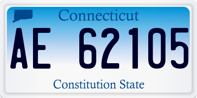 CT license plate AE62105