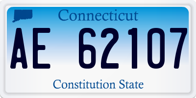 CT license plate AE62107