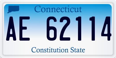 CT license plate AE62114