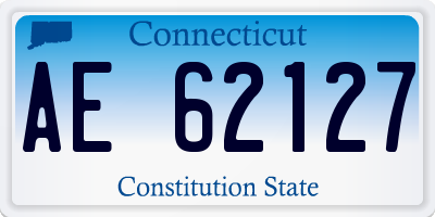 CT license plate AE62127