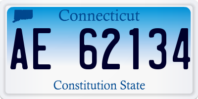 CT license plate AE62134