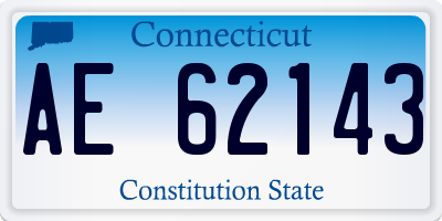 CT license plate AE62143