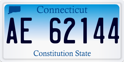 CT license plate AE62144