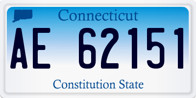 CT license plate AE62151