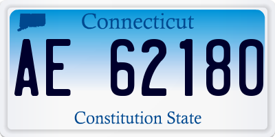 CT license plate AE62180