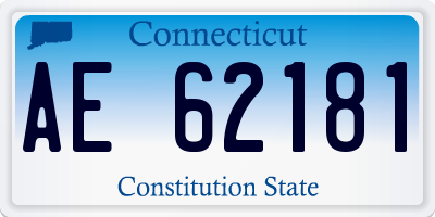 CT license plate AE62181