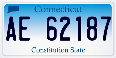 CT license plate AE62187