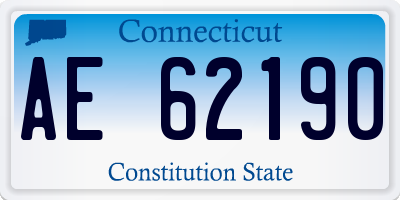 CT license plate AE62190