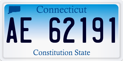 CT license plate AE62191
