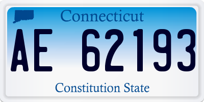 CT license plate AE62193
