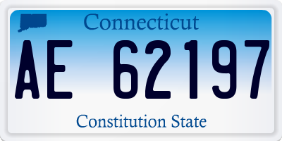 CT license plate AE62197