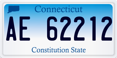 CT license plate AE62212