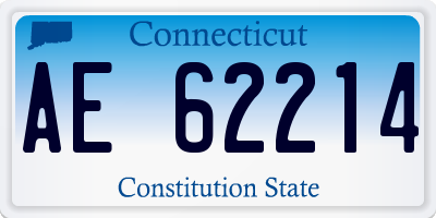 CT license plate AE62214