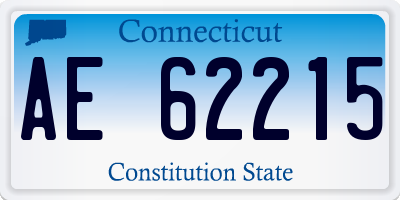 CT license plate AE62215