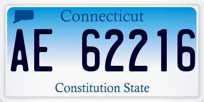 CT license plate AE62216