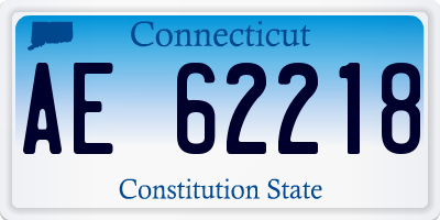CT license plate AE62218