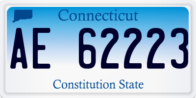 CT license plate AE62223