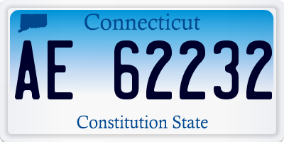 CT license plate AE62232