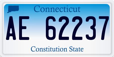 CT license plate AE62237