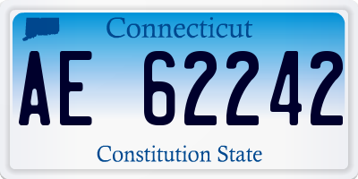 CT license plate AE62242