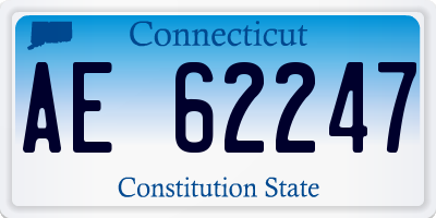 CT license plate AE62247