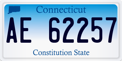 CT license plate AE62257