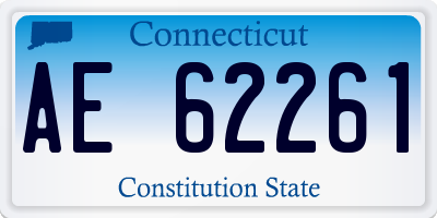 CT license plate AE62261